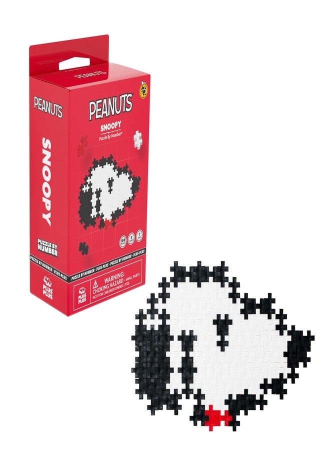 Plus-Plus Plus Plus Puzzle By Number, 100 Piece Interlocking Mini Building Blocks, 2D Puzzle Stem Toy For Kids, Peanuts Merchandise - Snoopy - Image 1
